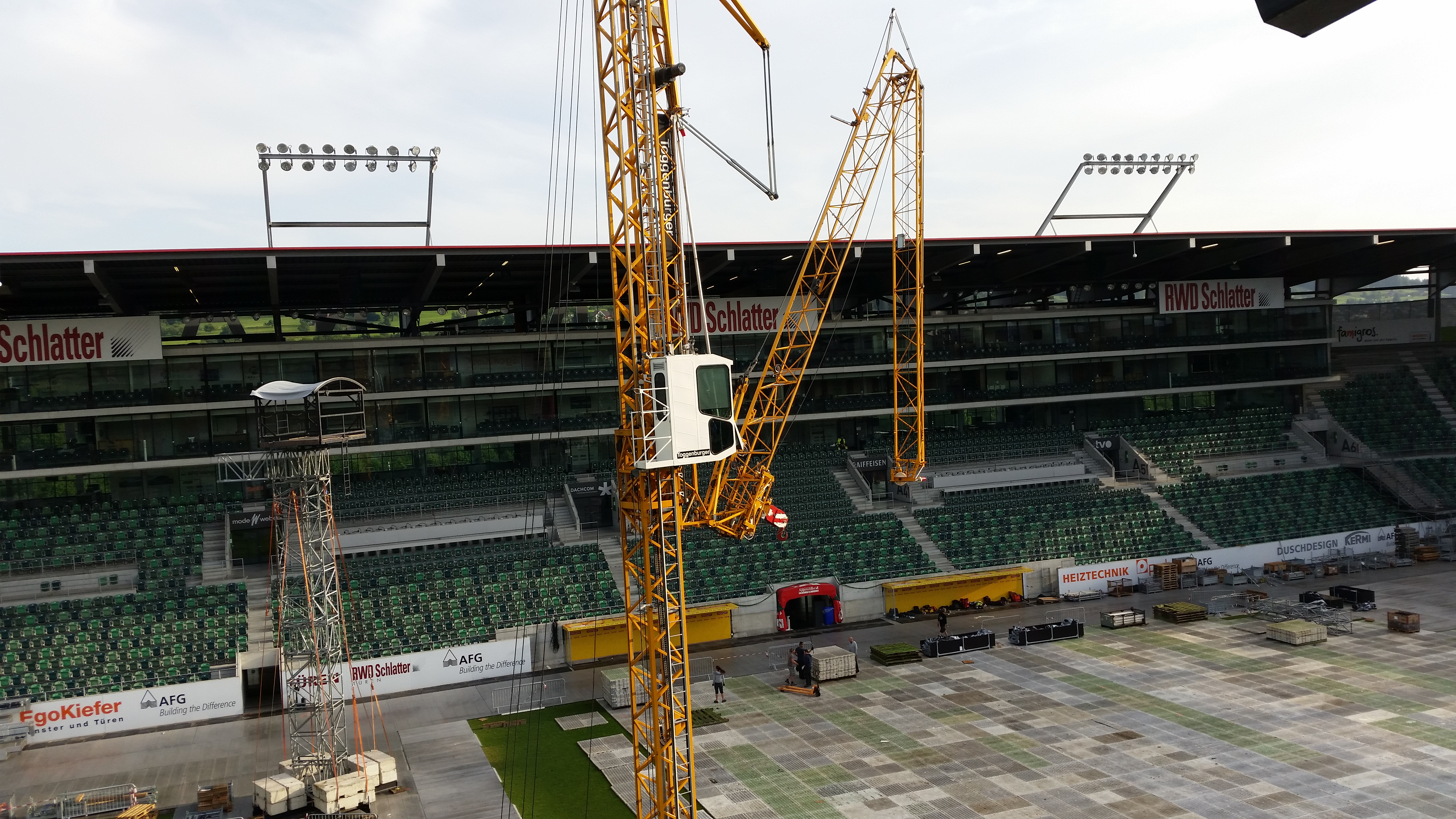 Montaje en una plataforma de escenario